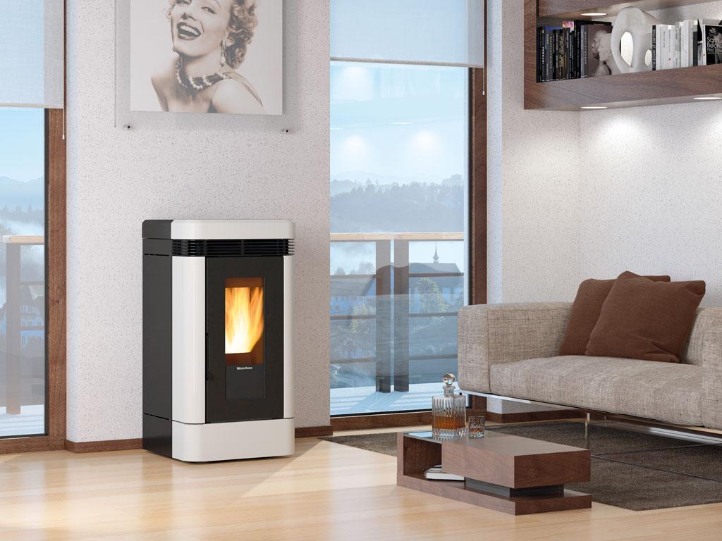 Poêle à granules céramique canalisable - EXTRAFLAME Lucia Plus.16 12 kW