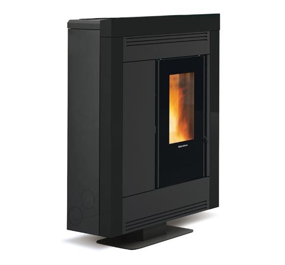 Poêle à granules extra plat canalisable - EXTRAFLAME Souvenir Plus Steel 5.0 10 kW