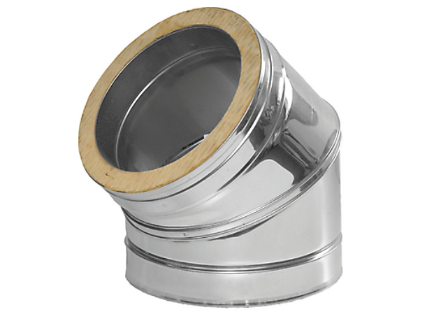 Coude 45° paroi isolé Ø80mm - DW 316L/304