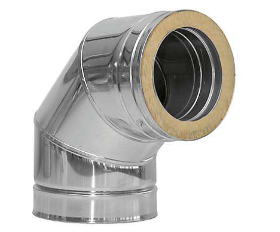 Coude 87° paroi isolé Ø80mm - DW 316L/304