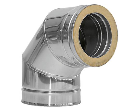 Coude 90° paroi isolé Ø80mm - DW 316L/304