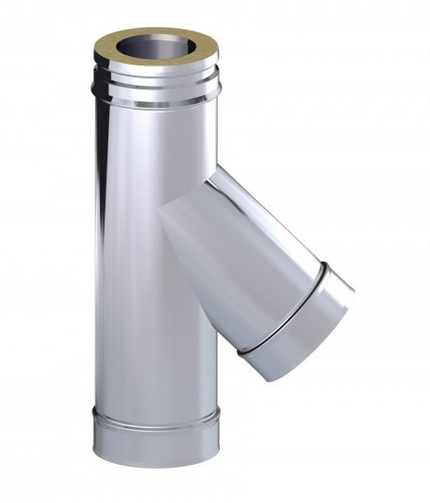 Té 135° paroi isolé Ø100mm - DW 316L/304