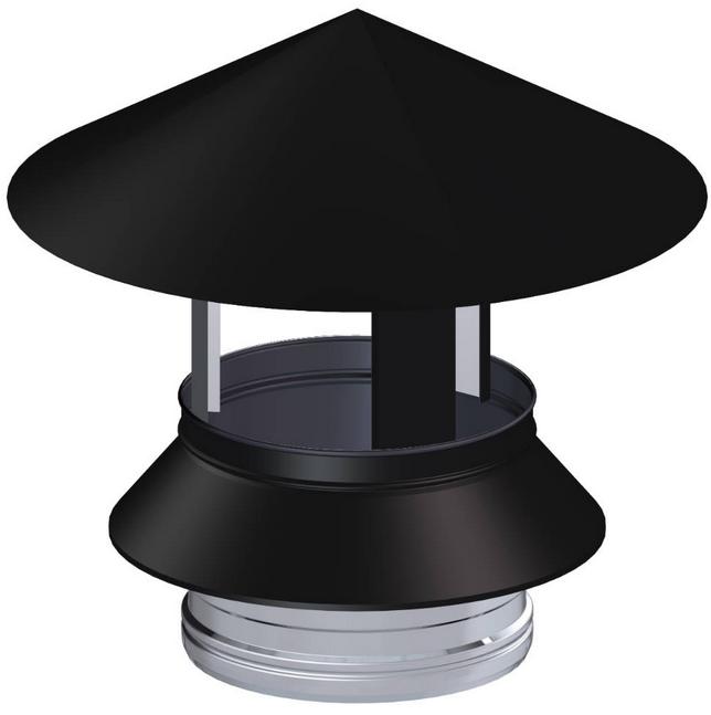 Capuchon pare-pluie Ø200mm - DW BLACK