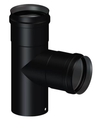 Té 90° piquage femelle Ø80mm - DEKO PELLETS CLASSIQUE