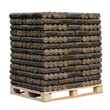 Bûches densifiées de nuit — palette (84 packs × 12 briquettes)