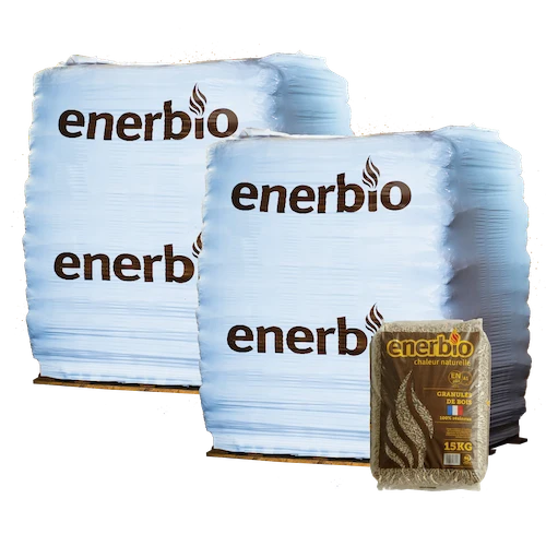 Granulés de bois ENERBIO - 2 palettes - 132 sacs 1980 kg