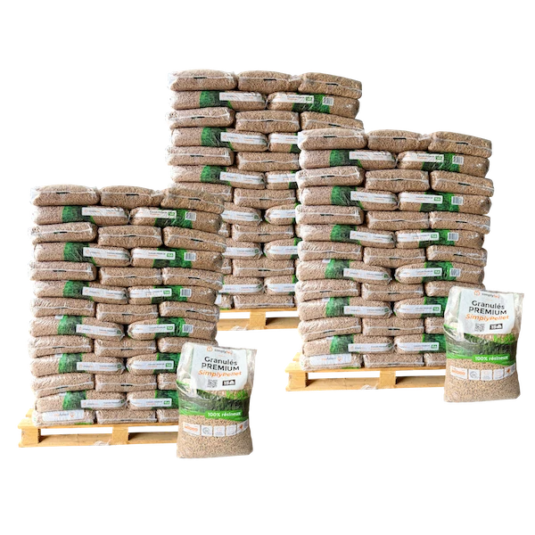 Granulés de bois Premium SimplyPELLET - 3 palettes - 195 sacs 2925 kg