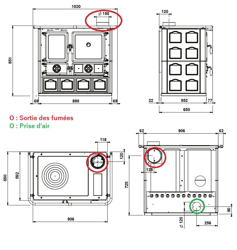 Cuisinière à bois raccordable - LA NORDICA Rosa.16 Maiolica Taupe 8.8 kW