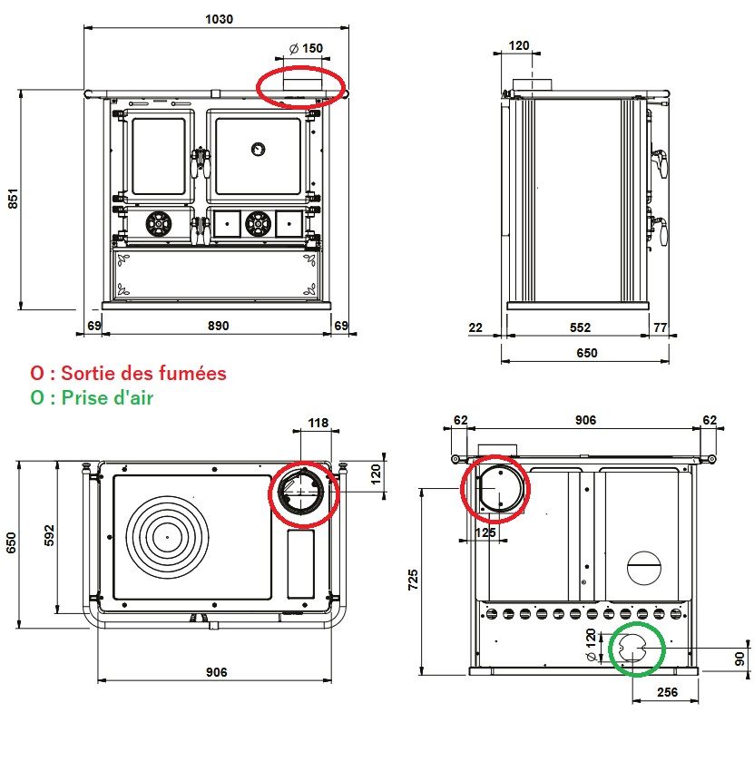 Cuisinière à bois raccordable - LA NORDICA Rosa.16 steel 8.8 kW