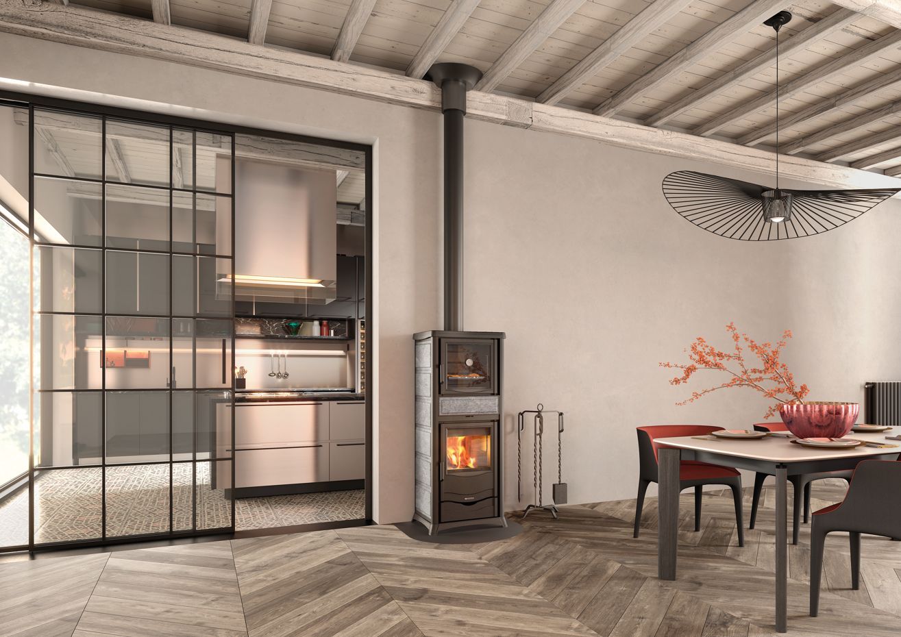 Thermo poêle à bois avec four - LA NORDICA TermoRossella Plus Forno DSA.16 11.1 kW