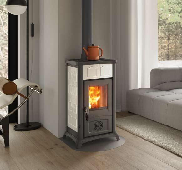 Poêle à bois en céramique - LA NORDICA Gemma Lean Ceramica 6 kW
