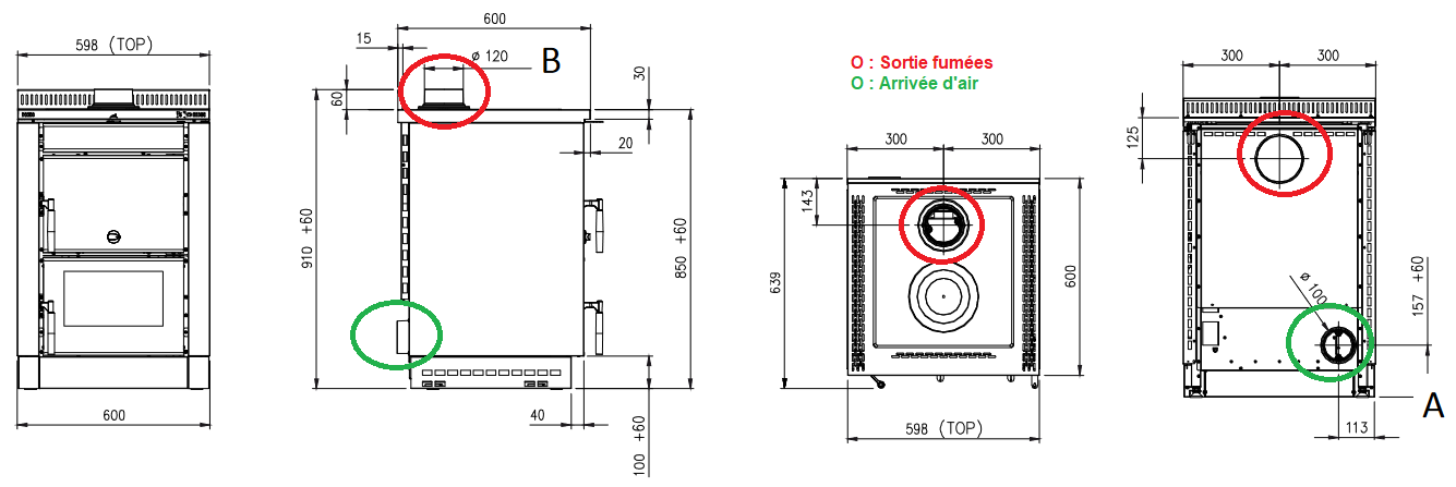 Cuisinière à bois encastrable raccordable - LA NORDICA Vicenza.16 6 kW