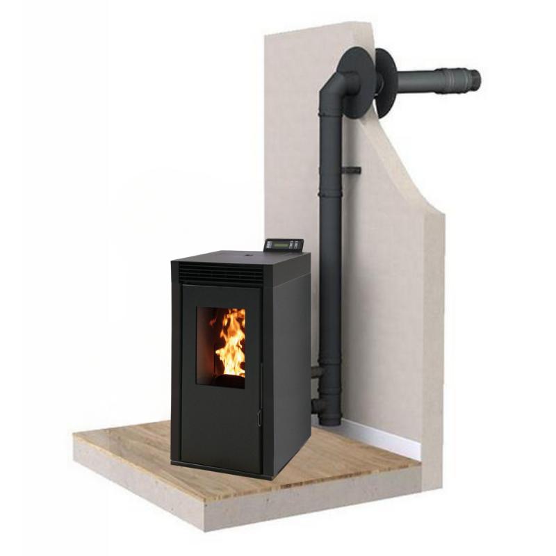 PACK : Poêle à granules étanche + Kit ventouse - INTERSTOVES Marina 6 kW