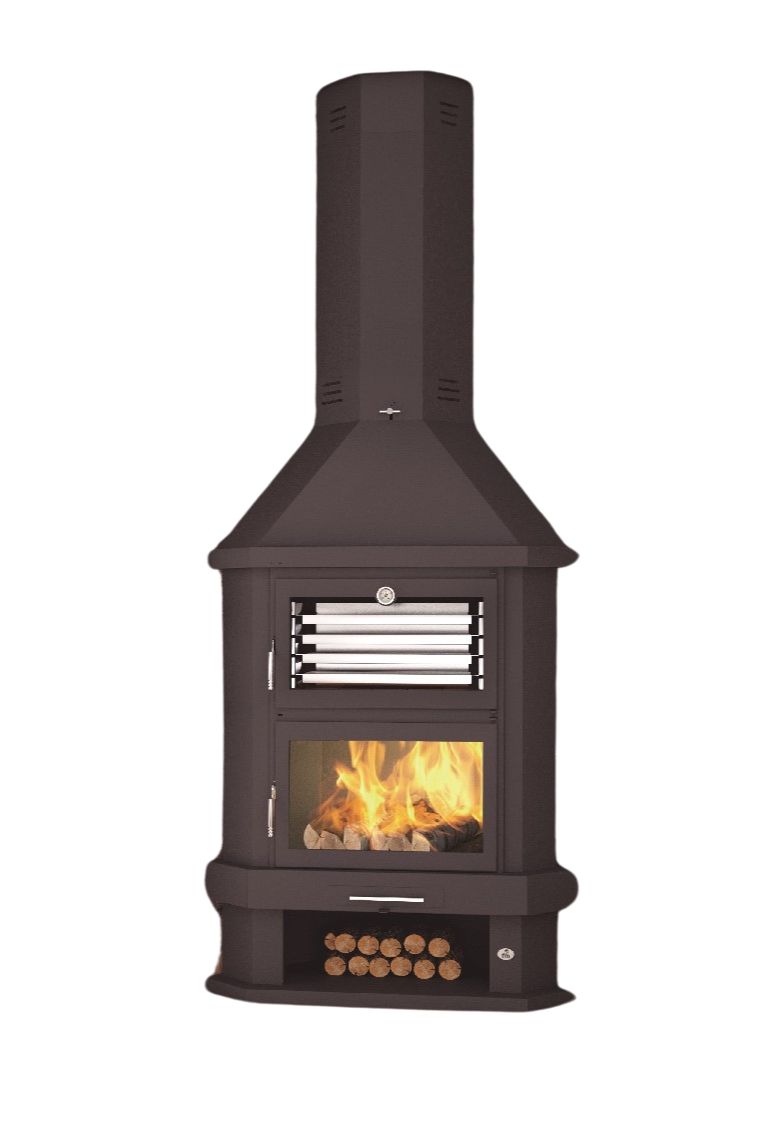 Poêle à bois cheminée d'angle avec four - FIREMATIC Houston 13.8 kW