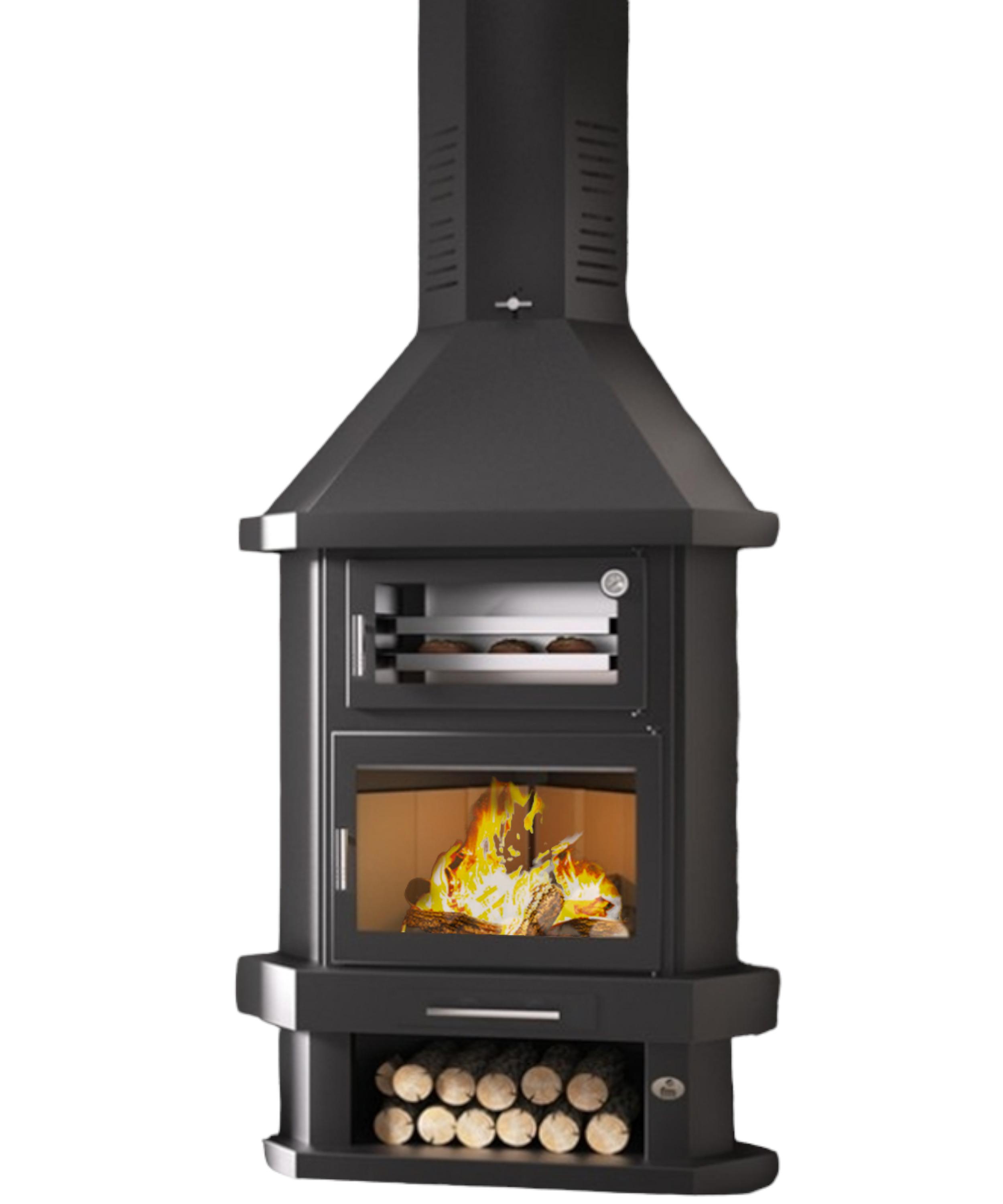 Cheminée d'angle avec four - FIREMATIC New York 10.4 kW