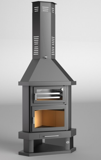 Cheminée d'angle avec four - FIREMATIC New York 10.4 kW
