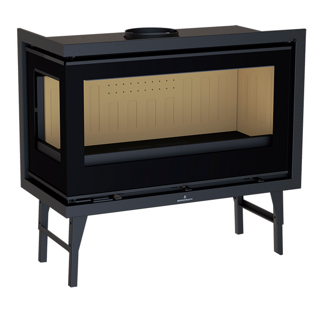 Insert à bois 2 vitres canalisable raccordable - BRONPI Cairo 90 EI 13 kW