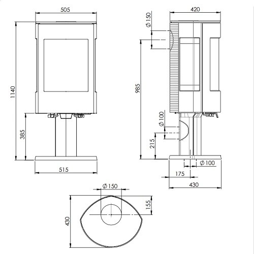 Poêle à bois Dovre Astro 3 CB/P 8 kW
