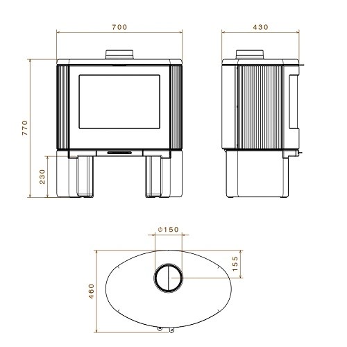 Poêle à bois Dovre Bow 9 kW