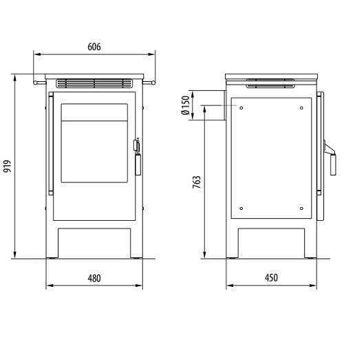 Poêle à bois Wodtke Cookie 7 kW