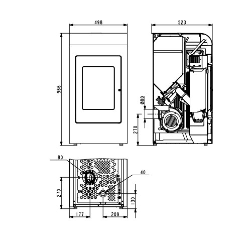 Poêle à granulés Haas & Sohn HSP 2.rounded 8,6 kW