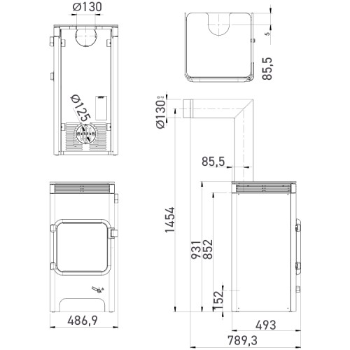 Poêle à bois Austroflamm Luca Cook 7 kW