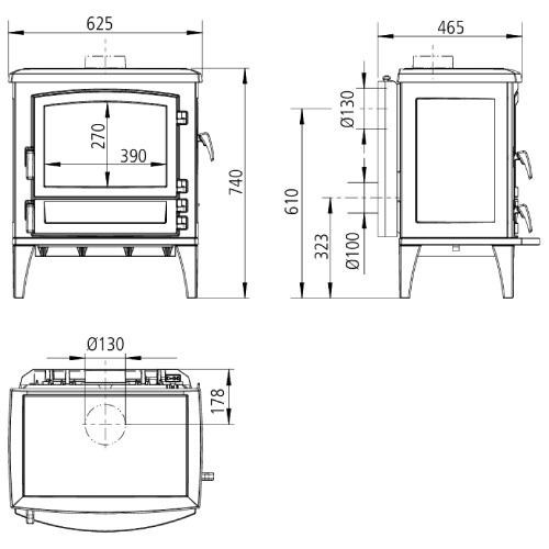 Poêle à bois Leda Aruba 8 kW