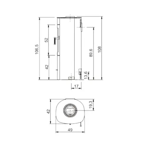 Insert bois Max Blank Turin S acier 5 kW