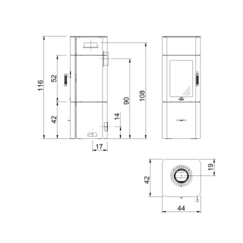 Poêle à granulés Max Blank Lyon S Steel 5 kW