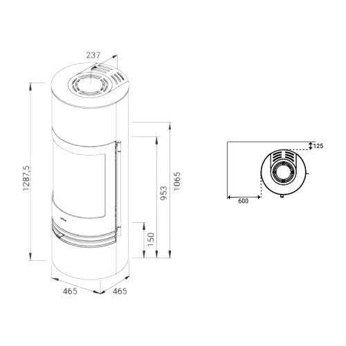 Poêle à bois Lotus Orbis 2 ecoLine 5 kW