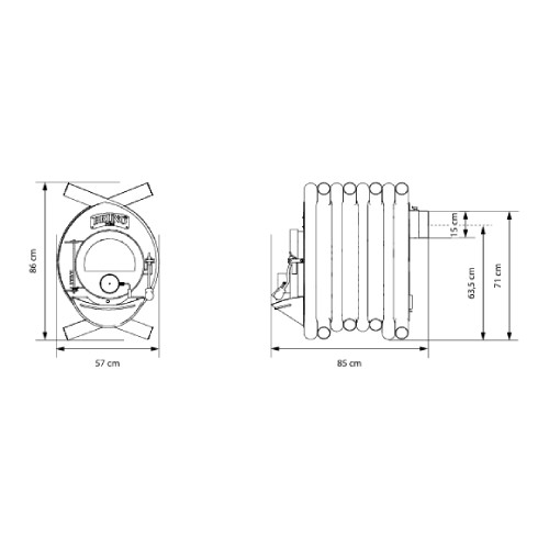 Poêle à bois Bruno Pyro II 16 kW