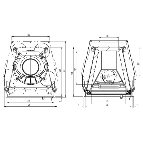 Insert bois Austroflamm 45K 2.0 | 7 kW porte pivotante