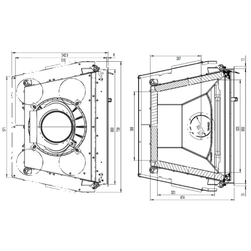 Insert bois Austroflamm 65K 2.0 | 8 kW porte pivotante