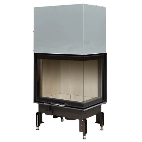 Insert bois Austroflamm Cheminée d'angle 69x49x57S 2.0 | 12 kW porte coulissante