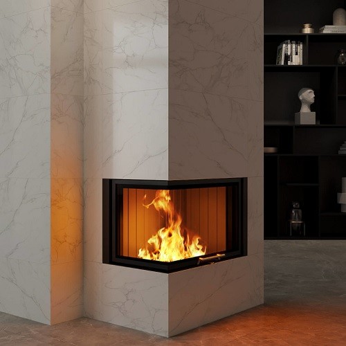 Insert bois Spartherm Varia 2L-80h 11 kW cheminée d'angle, porte coulissante