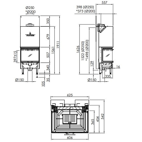 Insert bois Spartherm Arte 3RL-60h 10 kW porte coulissante