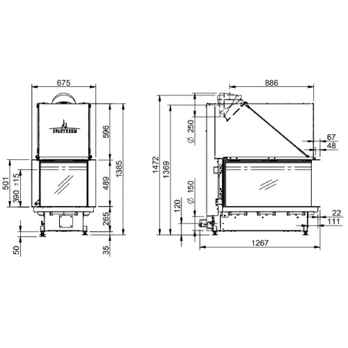 Insert bois Spartherm Premium A-U-90h 17,5 kW