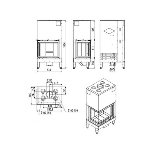 Insert bois MCZ PLASMA 75 DX/SX Wood 15,5 kW