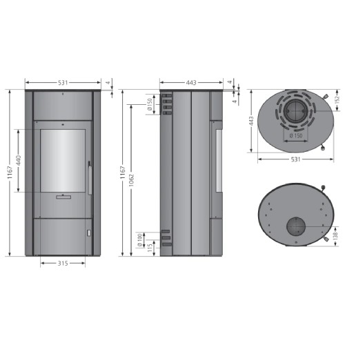 Poêle à bois Oranier Polar W+ 2.0 | 6,5 kW