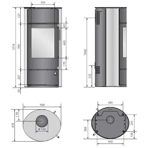 Poêle à bois Oranier Polar Neo Vantage W + | 6,5 kW accumulateur de chaleur