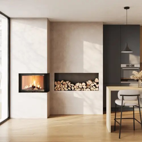 Insert bois SCHMID Ekko L 67(34) s evo 7,5 kW porte pivotante