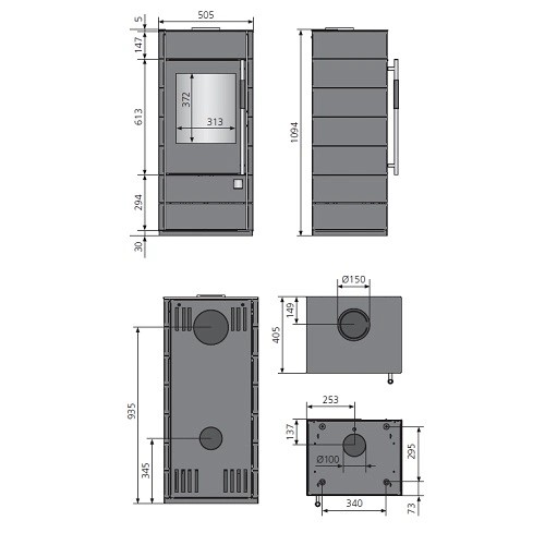 Poêle à bois Oranier Teja (W+) 6 kW