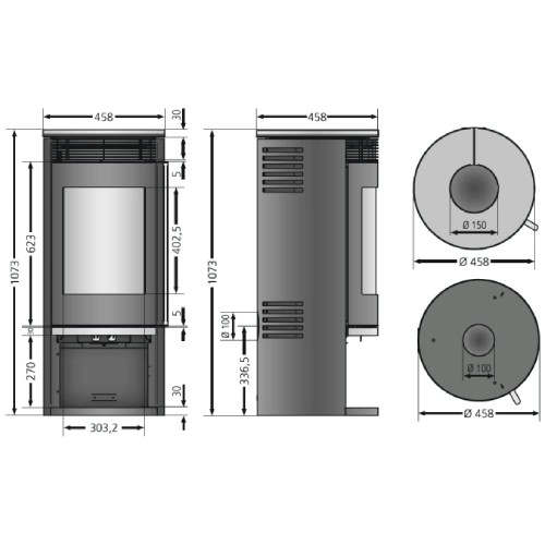 Poêle à bois Oranier Rota Top 2.0 | 5,5 kW