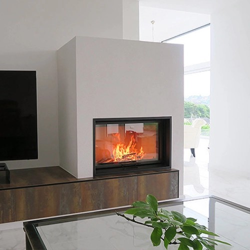 Insert bois SCHMID Lina 87 h avec porte coulissante 10 kW
