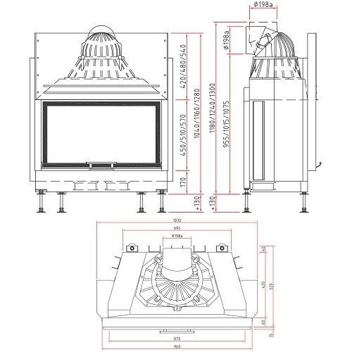 Insert bois SCHMID Lina 87 h avec porte coulissante 10 kW