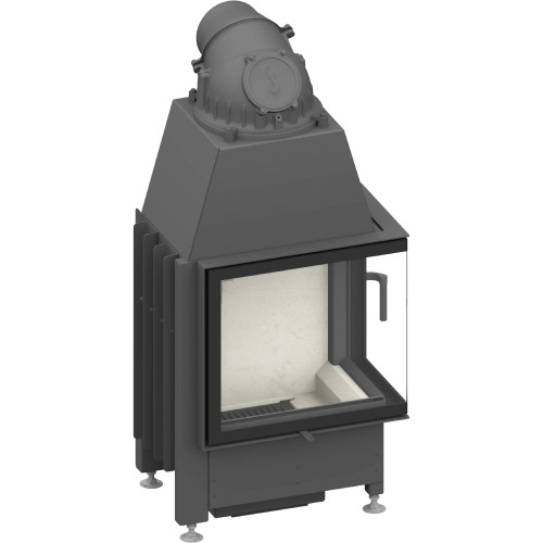 Insert bois SCHMID Ekko R 55(34) s – porte pivotante 7 kW avec vitre angulaire
