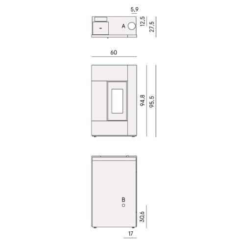 Poêle à granulés Cadel Spirit 5 Up 5,2 kW