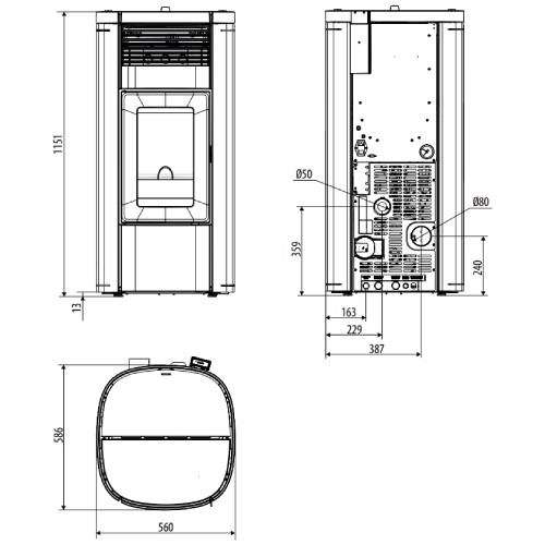 Poêle à granulés MCZ MUSA Hydromatic 18 M2+ 17,7 kW