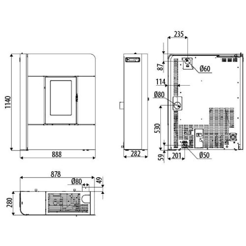 Poêle à granulés MCZ RAAM Comfort Air 8 S2 7,8 kW