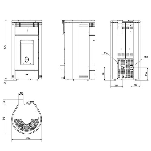 Poêle à granulés MCZ LOOP Air 8 M2 8 kW